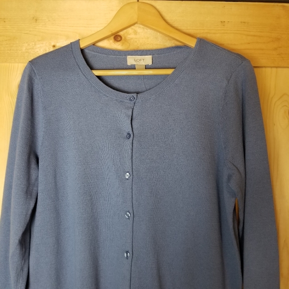 Ann Taylor Loft Cotton 3/4Sleeve Button Down Cardigan NWT - Picture 2 of 10